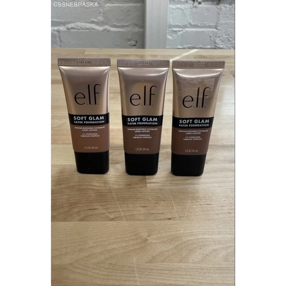 e.l.f. Cosmetics Soft Glam Satin Foundation Lot of 3 Shades 52‎ 60 1 oz Each New